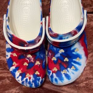 NWT with Disney tie-dye Crocs